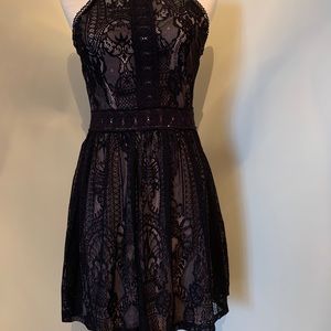 FRANCESCA’S Black Lace dress with overlay lining